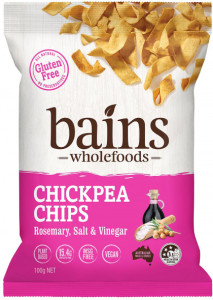 Bains Wholefoods Chickpea Chips Rosemary, Salt & Vinegar  100g x 12
