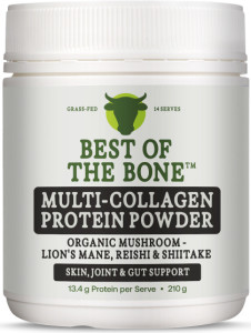 BEST OF THE BONE Healing Multi-Collagen Protein Powder Mushroom Blend 210g
