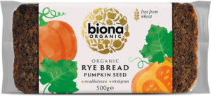 Biona Organic Rye Pumpkin Seed Bread 500g