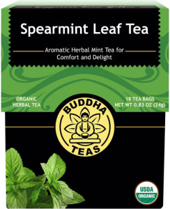 Buddha Teas Organic Herbal Tea Bags Spearmint Leaf Tea 18pk