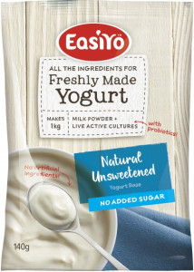 Easiyo Natural Unsweetened No Added Sugar Yogurt 140g x 8