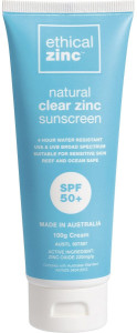 Ethical Zinc Natural Clear Zinc Sunscreen SPF 50+ 100g