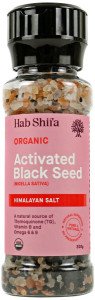 HAB SHIFA Organic Activated Black Seed with Himalayan Salt Grinder 200g
