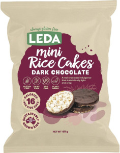 Leda Mini Rice Cakes Dark Chocolate  60g