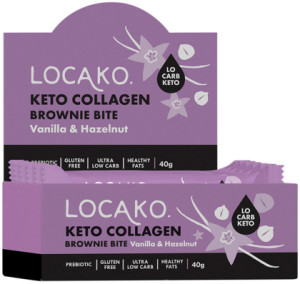 LOCAKO Keto Collagen Brownie Bite Vanilla & Hazelnut 40g x 15 Display
