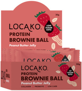 LOCAKO Protein Brownie Ball Peanut Butter Jelly 30g x 10 Display