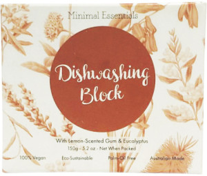 MINIMAL ESSENTIALS Dishwashing Block with Lemon Scented Gum & Eucalyptus 150g