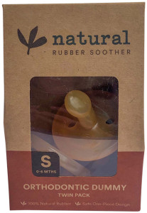 NATURAL RUBBER SOOTHER Orthodontic Dummy Small (0-6 Months) Twin Pack