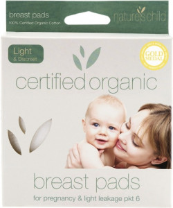 Natures Child Organic Cotton Reusable Breast Pads Light Discreet Pkt 6