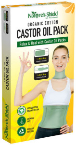 Natures Shield Organic Cotton Castor Oil Pack (Waist Wrap + Neck Wrap)