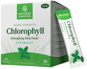 NATURES SUNSHINE Extra Strength Chlorophyll Spearmint Sachets 30 Pack