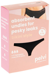 PELVI Leakproof Underwear Bikini Black S