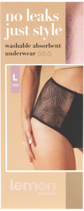 PELVI LEMON Light Bladder Leaks Leakproof Underwear High-Waisted Black L