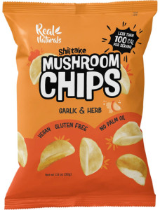 Real Naturals Shiitake Mushroom Chips Garlic & Herb 12x32g