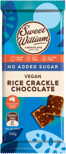 Sweet William Chocolate with Rice Crackle (Stevia sweetened) 100g x 12