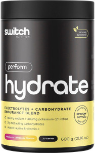 Switch Nutrition Perform Hydrate Electrolytes & Carbs Raspberry Lemonade 600g