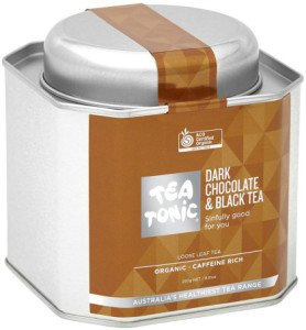 TEA TONIC Organic Dark Chocolate & Black Tea Caddy Tin 250g