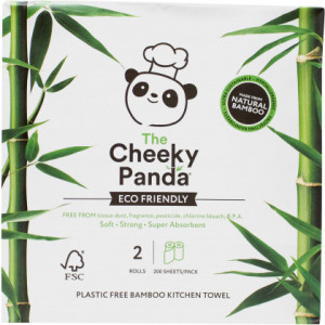 The Cheeky Panda Plastic Free Kitchen Paper Towel 2 Rolls (200 Sheets / Pack)