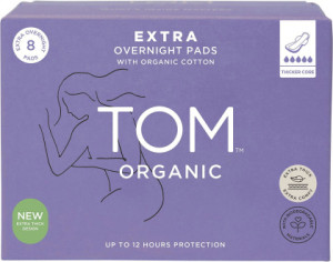 Tom Organic Pads Extra Overnight 4x8pk