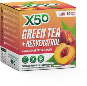X50 Green Tea + Resveratrol Peach 60 Sachets