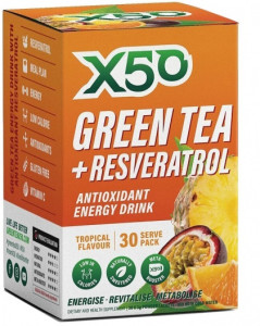 X50 Green Tea + Resveratrol Tropical 30 Sachets